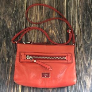 FOSSIL Leather Crossbody burnt orange